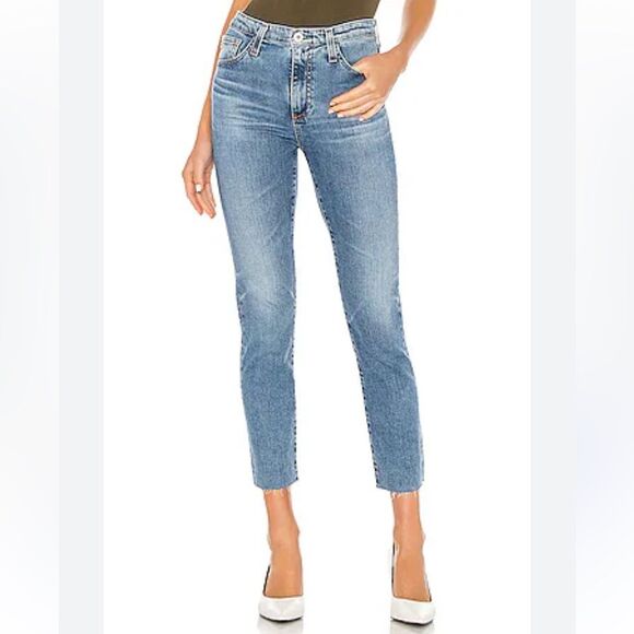 AG Adriano Goldschmied Isabelle Straight Leg Jeans Size 23 High Rise Cropped - Picture 1 of 16